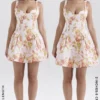 Bunny Peach Poppy Print Twill Mini Dress Bunny Peach Poppy Print Twill Mini Dress
