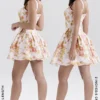 Bunny Peach Poppy Print Twill Mini Dress Bunny Peach Poppy Print Twill Mini Dress
