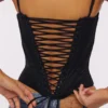 Cadie Black Satin Corset Top Cadie Black Satin Corset Top