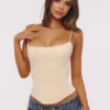 Cadie Vintage Ivory Satin Corset Top