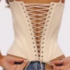 Cadie Vintage Ivory Satin Corset Top
