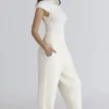 Caia Ivory Wool Boucle Knit Top Caia Ivory Wool Boucle Knit Top