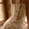 Calista Peach Floral Print Mesh Maxi Dress Calista Peach Floral Print Mesh Maxi Dress