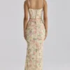 Calista Peach Floral Print Mesh Maxi Dress Calista Peach Floral Print Mesh Maxi Dress