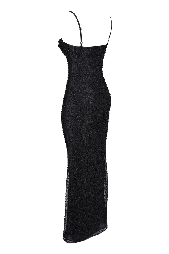 Calla Black Pearl Embellished Maxi Dress Calla Black Pearl Embellished Maxi Dress