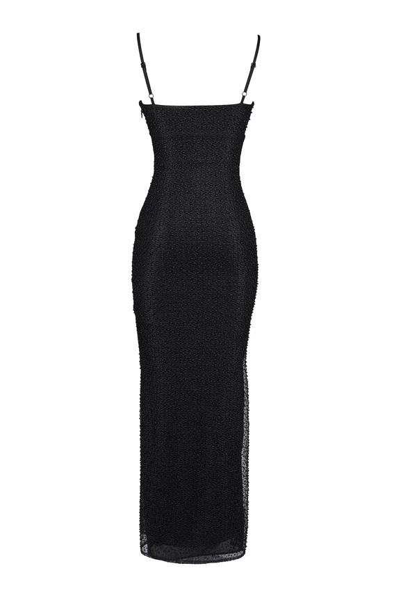 Calla Black Pearl Embellished Maxi Dress Calla Black Pearl Embellished Maxi Dress