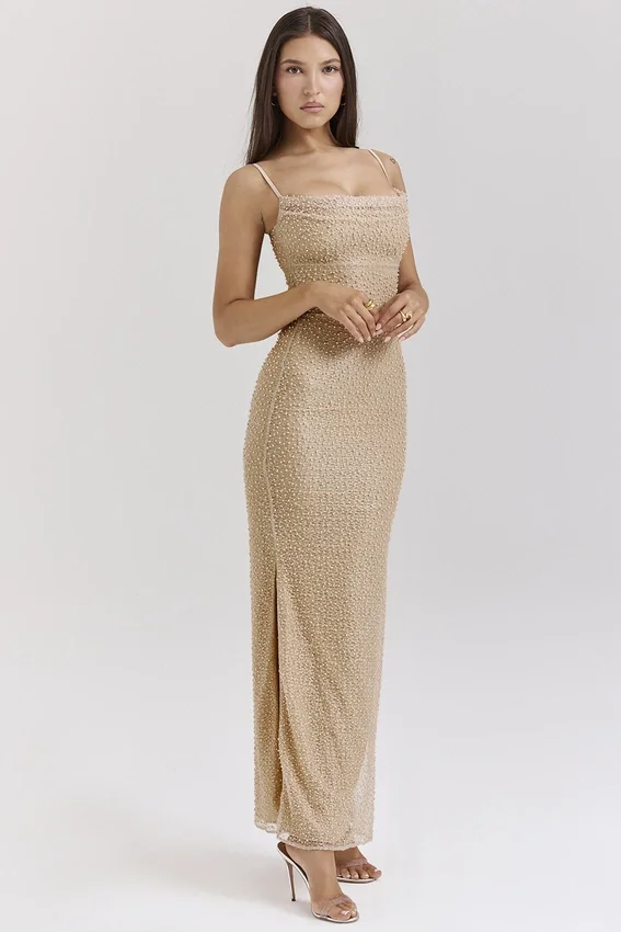 Calla Seapearl Embellished Maxi Dress Calla Seapearl Embellished Maxi Dress