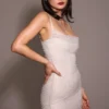 Calla Silver Pearl Embellished Maxi Dress Calla Silver Pearl Embellished Maxi Dress