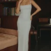 Calla Silver Pearl Embellished Maxi Dress Calla Silver Pearl Embellished Maxi Dress