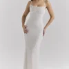 Calla Silver Pearl Embellished Maxi Dress Calla Silver Pearl Embellished Maxi Dress