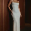 Calla Silver Pearl Embellished Maxi Dress Calla Silver Pearl Embellished Maxi Dress