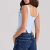 Callie Blue Rose Reversible Cotton Corset Top