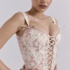 Callie Cream Vintage Floral Cotton Corset Top Callie Cream Vintage Floral Cotton Corset Top