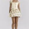 Callie Lemon Rose Print Reversible Cotton Corset Top