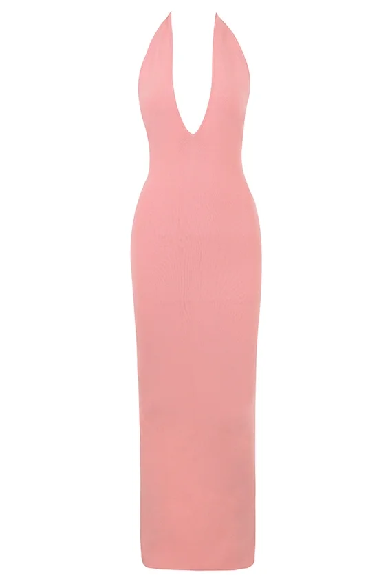 Camelia Apricot Plunge Maxi Dress Camelia Apricot Plunge Maxi Dress