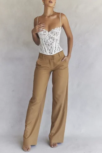 Cameron Caramel Relaxed Tailored Trousers