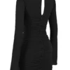 Camille Black Real Silk Cutout Mini Dress Camille Black Real Silk Cutout Mini Dress