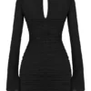 Camille Black Real Silk Cutout Mini Dress Camille Black Real Silk Cutout Mini Dress