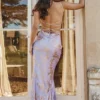 Capriana  Orchid Jacquard Satin Gown