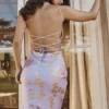 Capriana  Orchid Jacquard Satin Gown