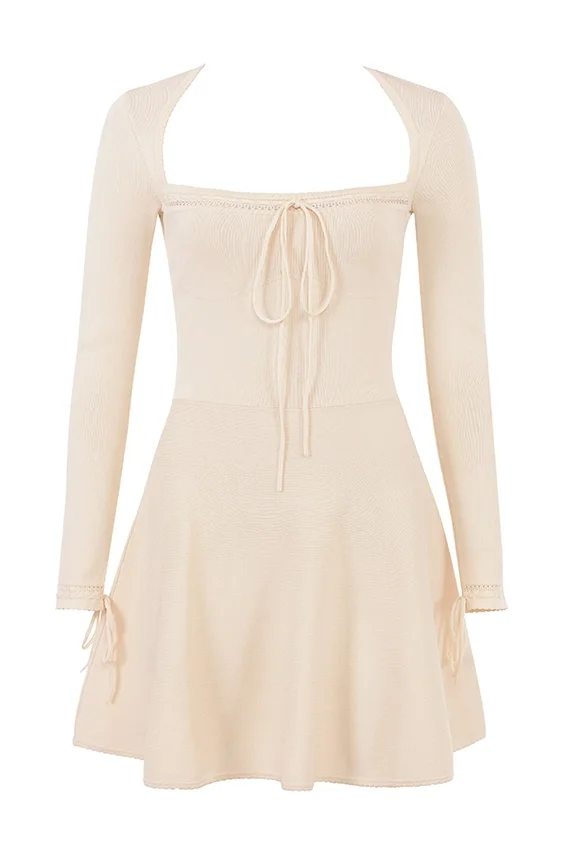 Caprice Cream Dainty Knit Mini Dress Caprice Cream Dainty Knit Mini Dress