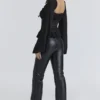Cara Black Long Sleeve Georgette Peplum Top Cara Black Long Sleeve Georgette Peplum Top