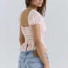 Cara Pink Lace Peplum Top Cara Pink Lace Peplum Top