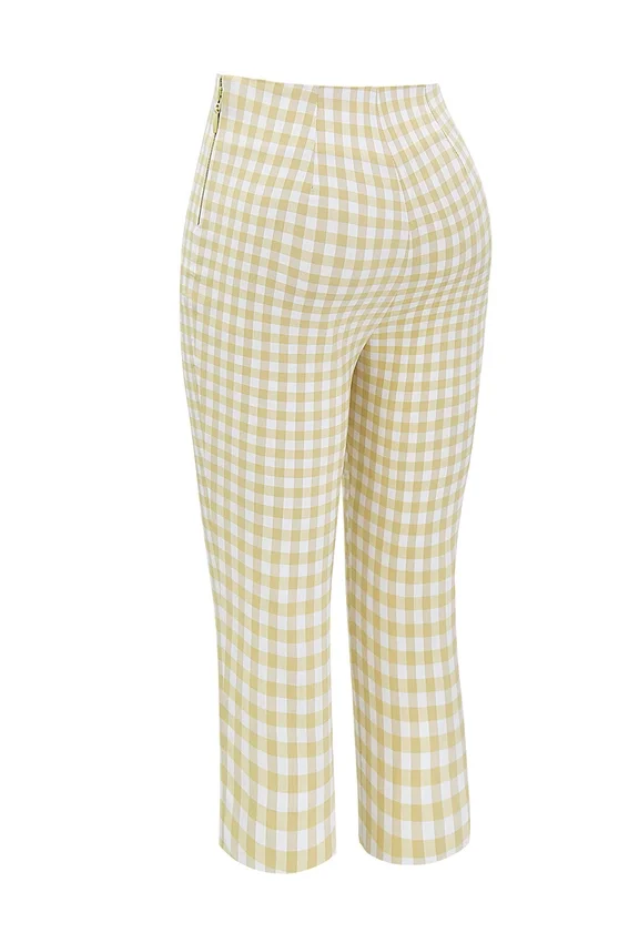 Carella Gingerbread Gingham Capri Trousers Carella Gingerbread Gingham Capri Trousers