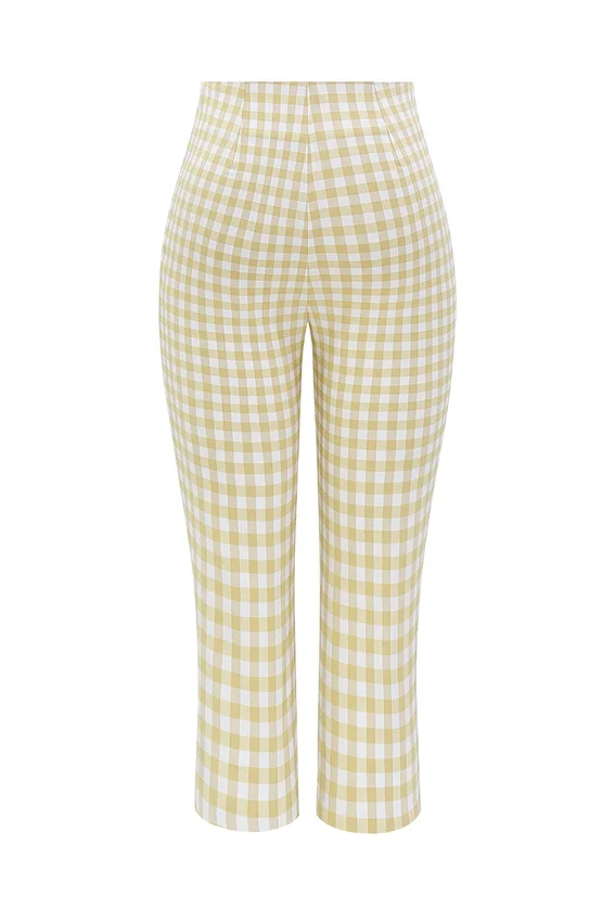 Carella Gingerbread Gingham Capri Trousers Carella Gingerbread Gingham Capri Trousers