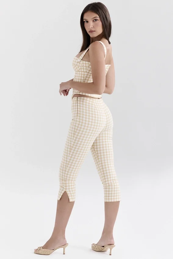 Carella Gingerbread Gingham Capri Trousers Carella Gingerbread Gingham Capri Trousers