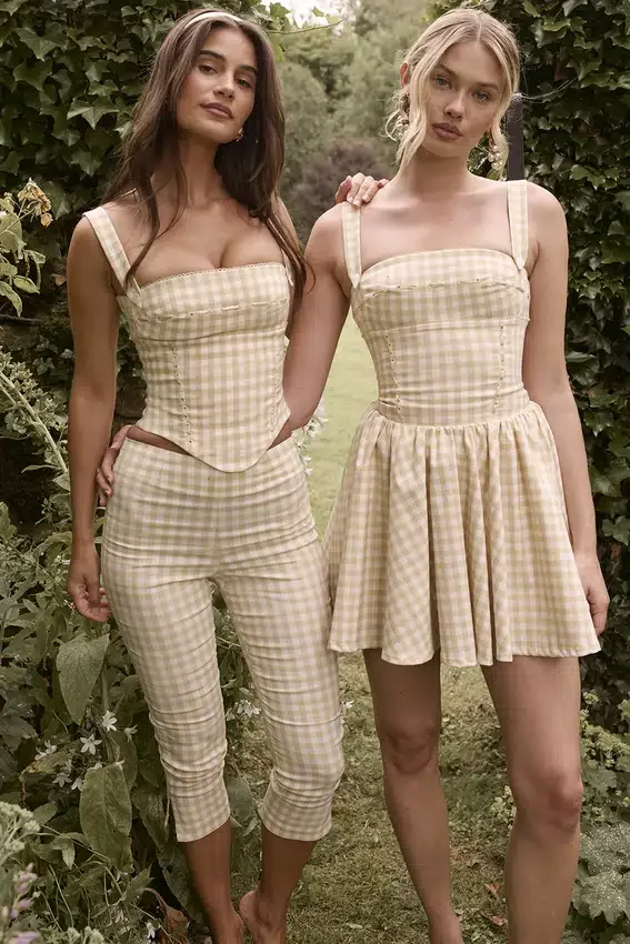 Carella Gingerbread Gingham Capri Trousers Carella Gingerbread Gingham Capri Trousers