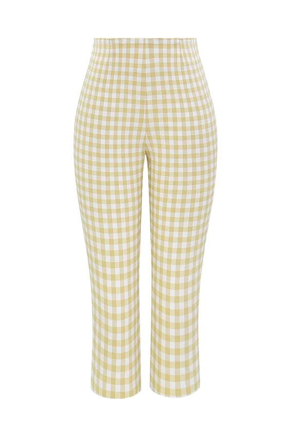 Carella Gingerbread Gingham Capri Trousers Carella Gingerbread Gingham Capri Trousers