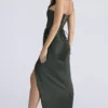Carelle Emerald Satin Strapless Maxi Dress Carelle Emerald Satin Strapless Maxi Dress