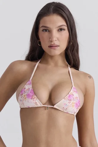 Caribe Floral Print Bikini Top