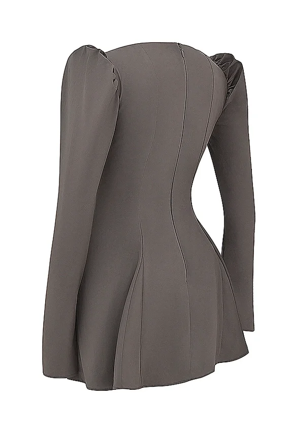 Carlina Mocha Long Sleeve Mini Dress Carlina Mocha Long Sleeve Mini Dress