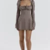 Carlina Mocha Long Sleeve Mini Dress Carlina Mocha Long Sleeve Mini Dress