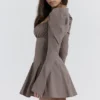 Carlina Mocha Long Sleeve Mini Dress Carlina Mocha Long Sleeve Mini Dress