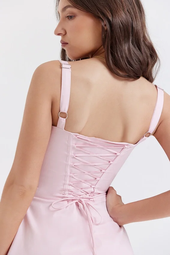 Carlotta Baby Pink Corset Mini Dress Carlotta Baby Pink Corset Mini Dress
