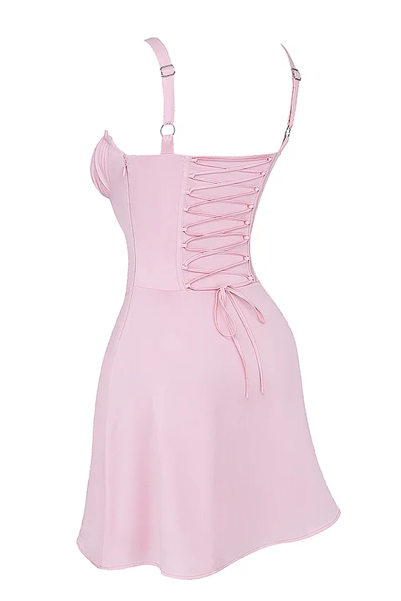 Carlotta Baby Pink Corset Mini Dress Carlotta Baby Pink Corset Mini Dress