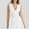 Carmel White Stretch Cotton Mini Dress Carmel White Stretch Cotton Mini Dress
