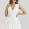 Carmel White Stretch Cotton Mini Dress Carmel White Stretch Cotton Mini Dress