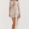 Carmelita Natural Knit Lace Up Dress Carmelita Natural Knit Lace Up Dress