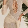 Carmelita Natural Knit Lace Up Dress Carmelita Natural Knit Lace Up Dress