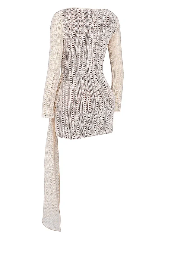 Carmelita Natural Knit Lace Up Dress Carmelita Natural Knit Lace Up Dress