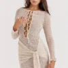 Carmelita Natural Knit Lace Up Dress Carmelita Natural Knit Lace Up Dress
