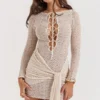 Carmelita Natural Knit Lace Up Dress Carmelita Natural Knit Lace Up Dress
