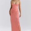 Carmella Coral Embellished Hand Beaded Maxi Dress Carmella Coral Embellished Hand Beaded Maxi Dress