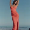 Carmella Coral Embellished Hand Beaded Maxi Dress Carmella Coral Embellished Hand Beaded Maxi Dress
