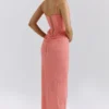 Carmella Coral Embellished Hand Beaded Maxi Dress Carmella Coral Embellished Hand Beaded Maxi Dress