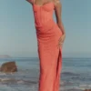 Carmella Coral Embellished Hand Beaded Maxi Dress Carmella Coral Embellished Hand Beaded Maxi Dress